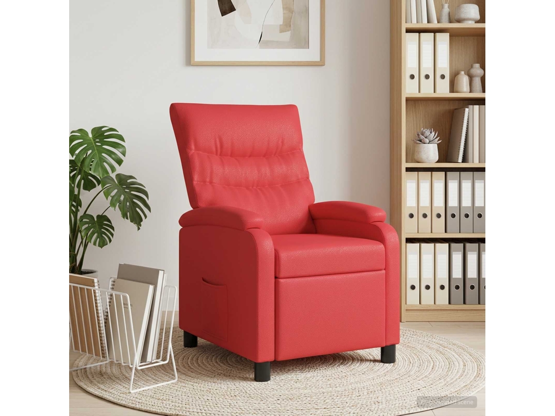 Vidaxl Reclinável Vermelho Couro Sintético