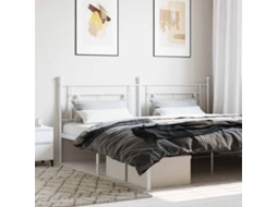 Vidaxl Cabeceira De Substituição 193 Cm Metal Branco