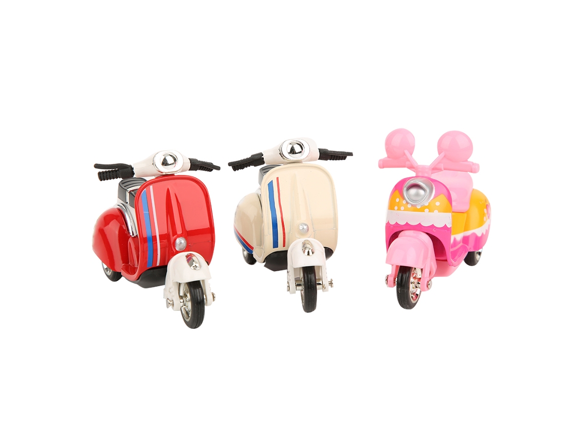 Mali 3pcs Modelo de Moto de Liga para Mulher com Função de Recuo Brinquedo Veículo Infantil