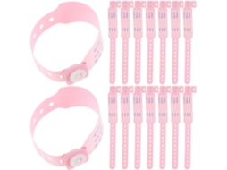Pulseiras De Identificação Para Recém Nascidos Mikikit Uso Hospitalar, 100 Unidades Em Pvc Com Fecho Seguro E Superfície