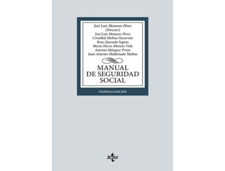 Livro Manual De Seguridad Social Da Editorial Tecnos De José Luis Monereo Pérez, Cristóbal Molina Navarrete Et Al. (espanhol)