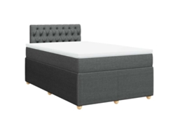 Cama Boxspring com Colchão 120x190 cm Tecido Cinzento Escuro MAISON EXCLUSIVE