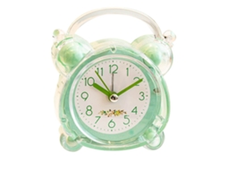 Reloj Despertador Niños Diseño Cartoony Doble Campana Abs Fuerte para Dormitorio Mesa Verde