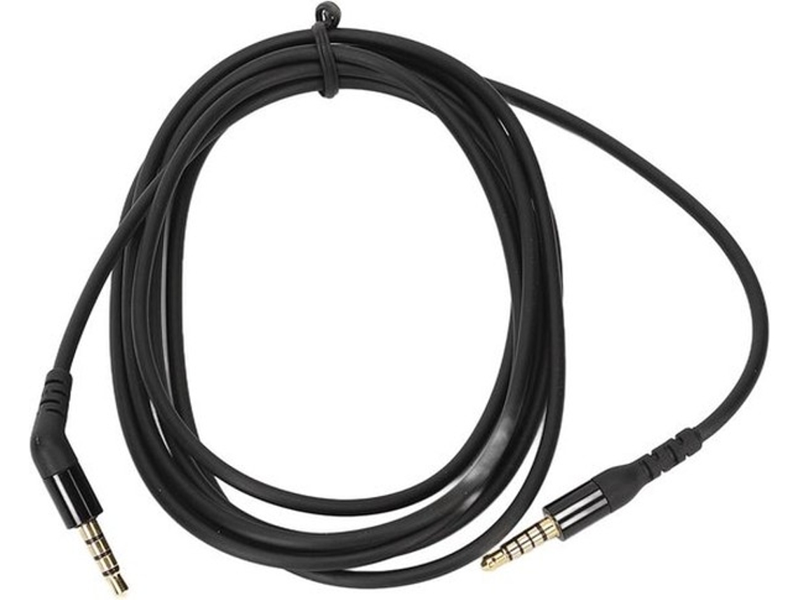 Fio De Áudio Com Conector De 3,5 Mm Para Headset De Jogos - Fio Retangular De 2 Metros - Preto