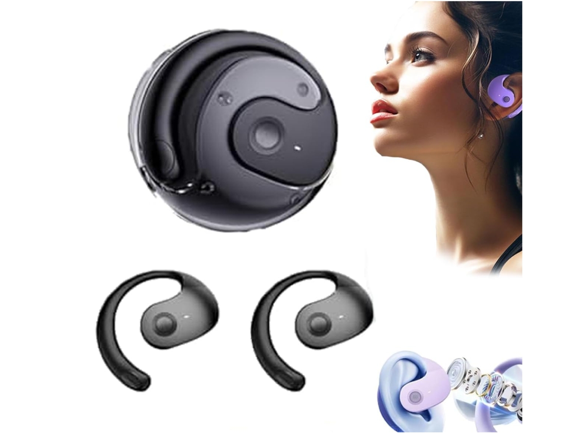Fones Abertos com Clipe JIAPEI, condução óssea, IPX4, para corrida, caminhada, treino, laranja