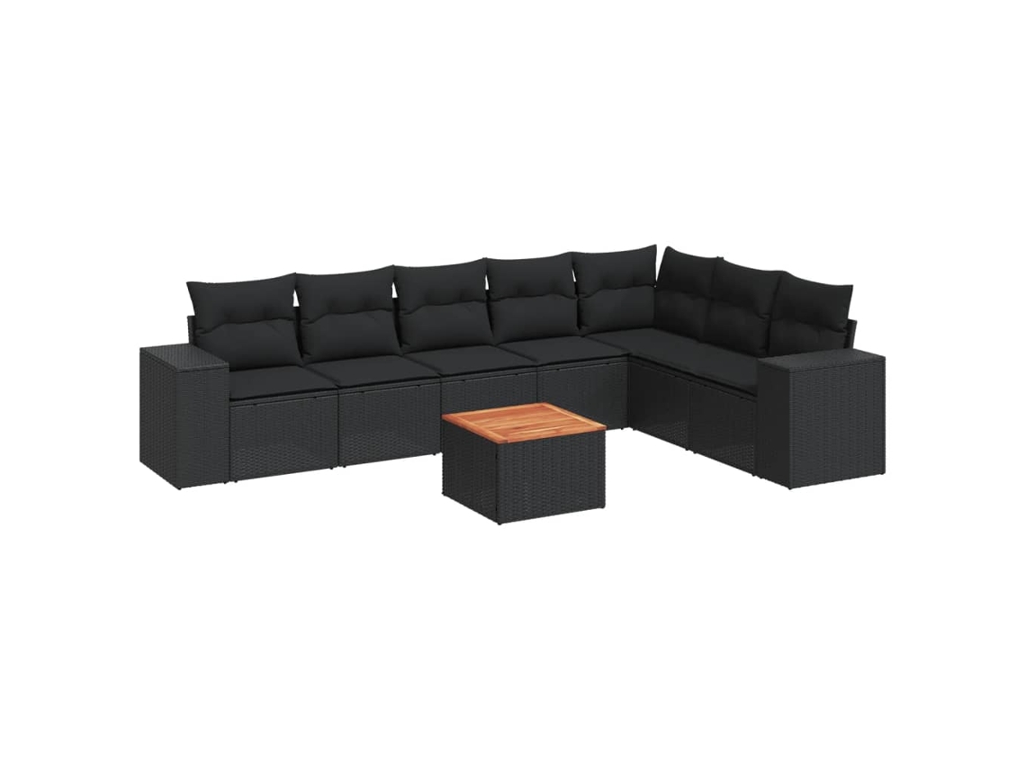 Garden Sofa Set, Garden Sofa Sets Vidaxl Preto Rattan / Vime (n/a)