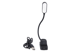 Luz de Leitura Clip On Pequena Leve com 4 Modos de Luz e Silicone Ajustável para Estudo