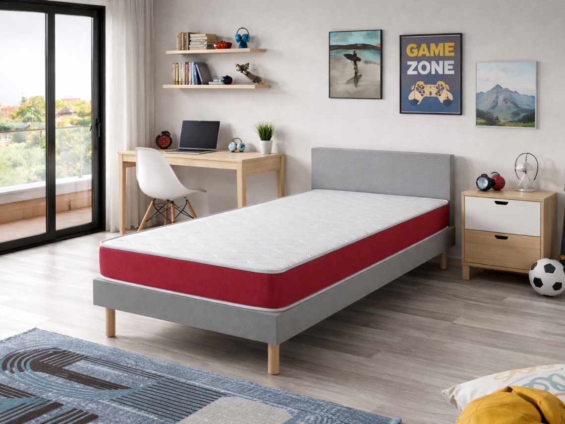 Pack Colchão De Espuma 80x200 Cm Dogo Sonho Com Capa Protetora E Almofada
