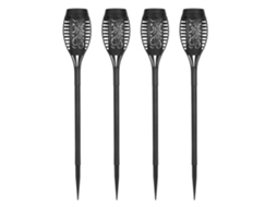4pcs lâmpada de tocha solar com chamas tremulantes à prova d'água para jardim e pátio | S/MARCA