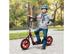 Patinete Infantil De Altura Regulável, Travão, Suporte, 2 Rodas, Carga 50kg, Aço E Plástico, Vermelho