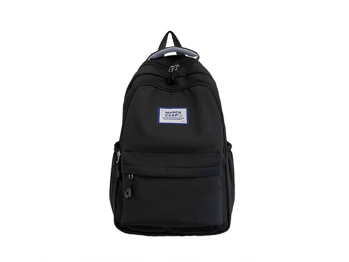 Mochila Escolar Casual De Nylon Para Meninas, Com Grande Capacidade E Resistente À Água, Ideal Para O Ensino Fundamental E Viagens. Cor Preta