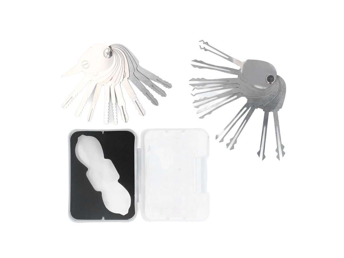 Conjunto de 21 peças de ferramentas para manuseio de carros, incluindo alicates e ganchos de aço inoxidável resistentes e precisos.
