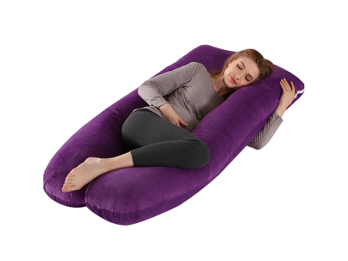 Almofada para Grávidas, Travesseiro de Apoio para Gestantes, Alívio Dor no Corpo Durante a Gravidez SPQMENT (130x70cm roxa)