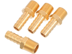Conjunto De 4 Conexões Flexíveis Latão Com Conector Espigão Npt Para