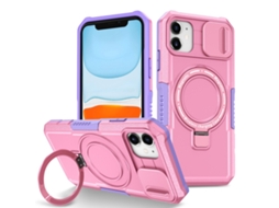 Capa Zruxe Compativel Com Iphone 12 (sliding Camshield - Magsafe - Tpu Hybrid Pc - Roxo Rosa)