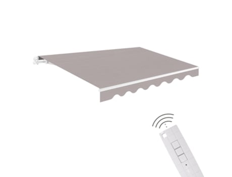 Toldo Motorizado Exterior 4x2,5 Cinza Controle Remoto Lona Proteção Solar Wasabi
