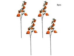 Laxiscreed Pack De 4 Frutos Artificiais De Romã, Verde, Laranja E Amarelo Para Decoração De Armazém