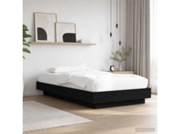 Vidaxl Estrutura De Cama Com Led Carvalho Preto 80 X 200 Cm