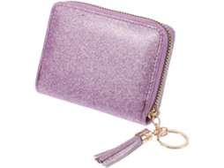 Porta-cartões Sanfonado Feminino Em Couro Pu Roxo, Compacto E Portátil Com Grande Capacidade.