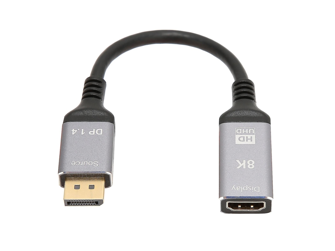 Lurelia Cabo Conversor Displayport Para Hdmi 8k Hdmi 2.1 Displayport 1.4 Macho Para Fêmea Dourado, Plug Play Áudio Hdr