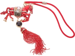 Pingente Cavalo Vermelho Metálica Strass Decoração Pendurar Amuleto Portátil Chinês 2026 Festival Primavera GOKOCO