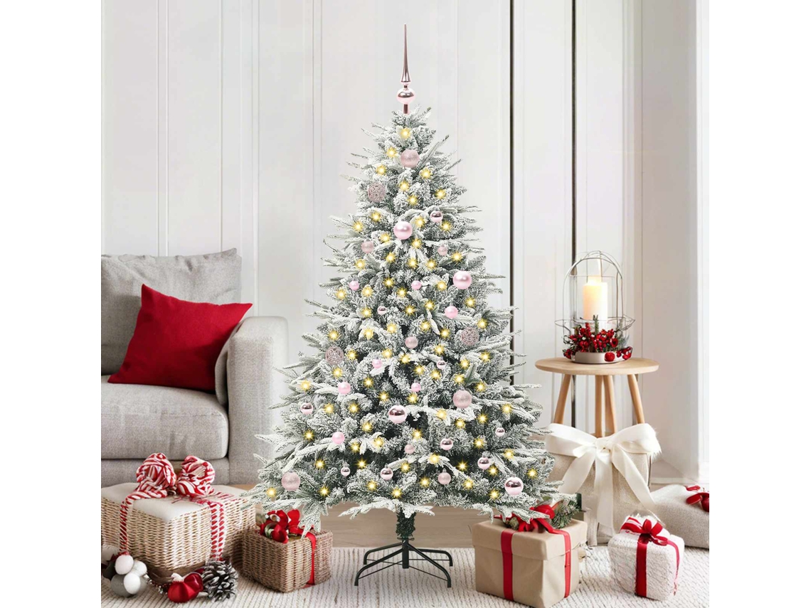 Árvore De Natal Artificial Pangivo Pré-iluminada Com Luzes Led E Bolas Verde