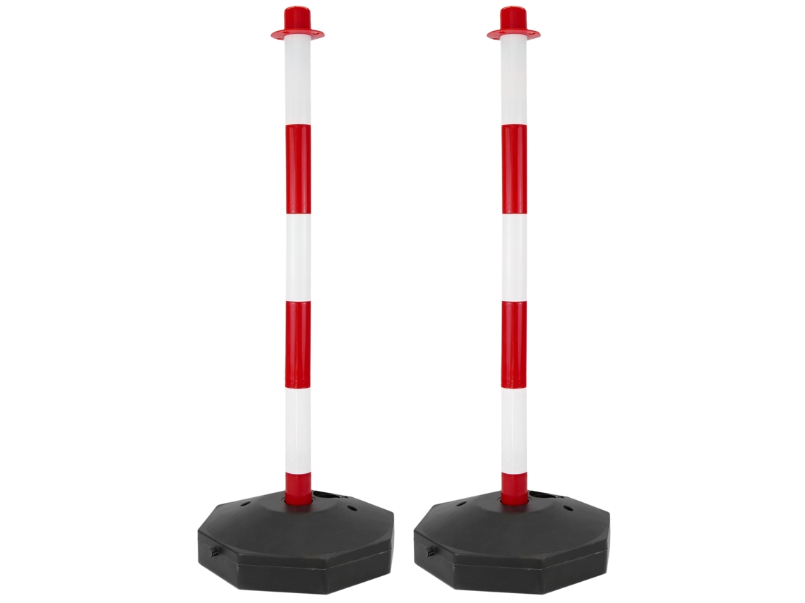 Posto De Separação De Corrente para Gerenciamento De Filas 31X91 Cm Branco Vermelho 2 Unidades PRIMEMATIK.COM