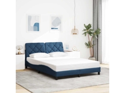 Vidaxl Estrutura De Cama Sem Colchão 120x200 Cm Tecido Azul