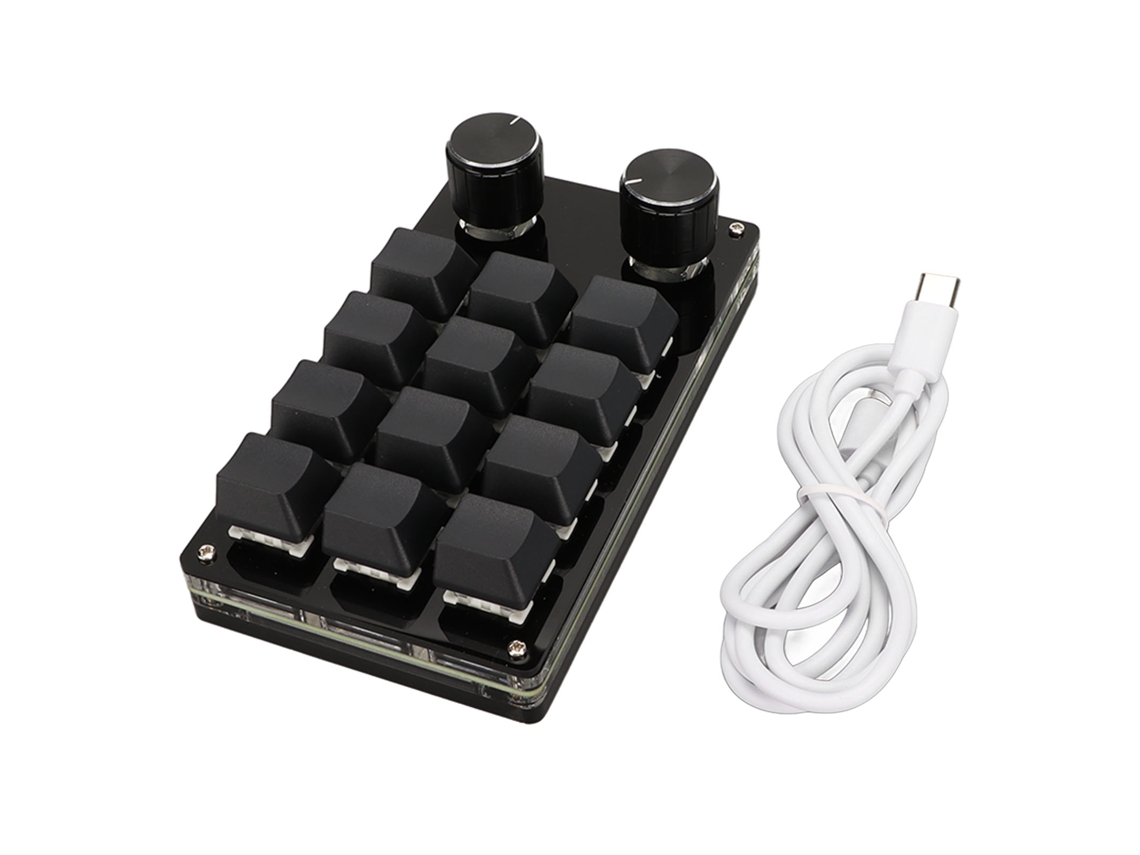 Jinwei mini Teclado de Jogo Programável com 12 Teclas Rgb