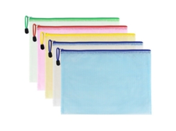 Conjunto de 10 Bolsas de Malha com Zíper para Documentos e Órgãos BRILVIBERA
