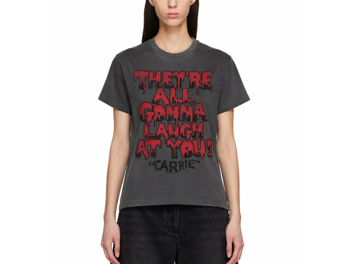 Rockinstone Carrie Gonna Laugh Solid Smoke Adult T-shirt Size:xl