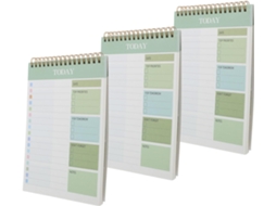 Caderno de Planejamento Pessoal, 3 Cadernos Verdes, Encadernação em Espiral, 52 Folhas, para Organização