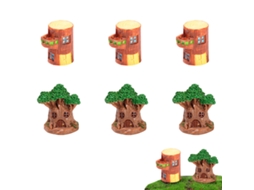 10Pcs Casa na Árvore Micropaisagismo Suculento Acessórios de Vaso de Flores Decoração de Bolo de Mesa NEVEANCE