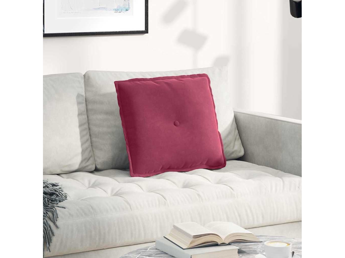 Vidaxl Travesseiro Para Costas Vinho Vermelho 50 X 45 Cm