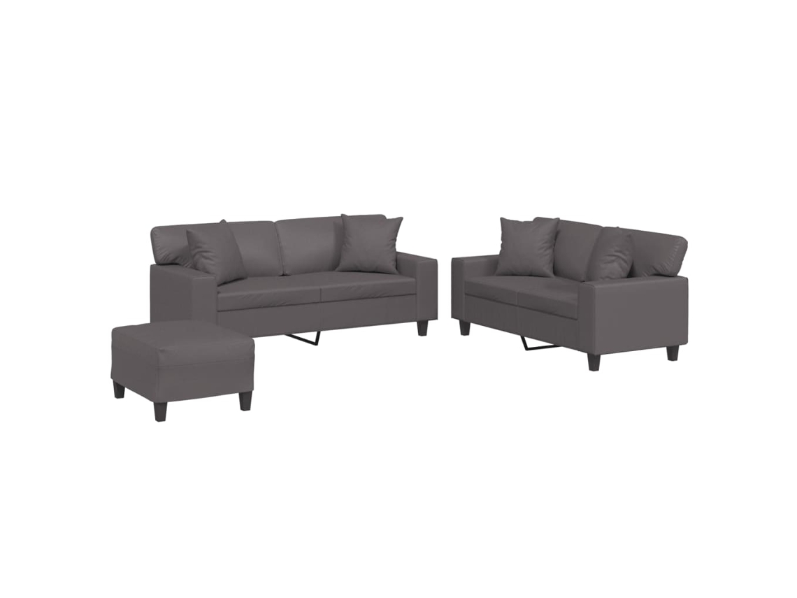 Sofa Set, Sofa Sets Vidaxl Cinzeto Couro Artificial (n/a)