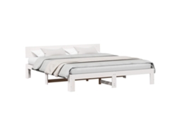 Vidaxl Estrutura da Cama com Cabeceira Branco 180 X 200 Cm