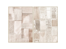 Pintura Home Esprit Bege Moderno Urbana 82,5 X 4,5 X 122,5 Cm (2 Unidades)