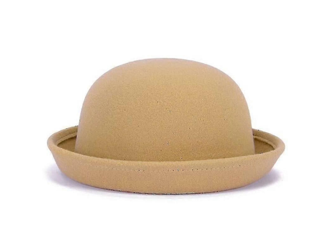 _chapéu de Lã Bowler Derby de Cor Solida para Mulheres Moderno