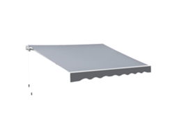 Toldo Externo Manual (alumínio e Poliéster, Cinza e Branco, 2,5x2m)