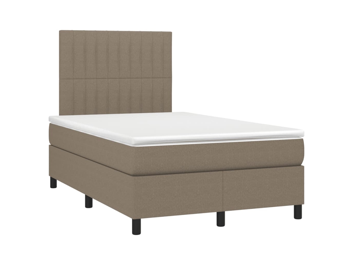 Box Spring Bed, Box Spring Beds Vidaxl Cinzento-acastanhado Tecido (120 X 190 Cm)