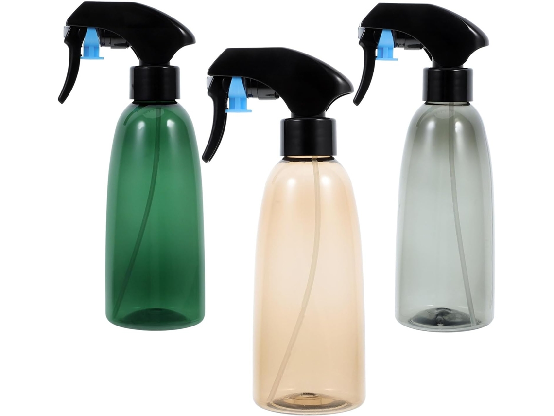 Kit de 3 Borrifadores Inoomp de Névoa Fina, 320 Ml, Transparentes, À Prova de Vazamentos, Recarregáveis, para Regar CHABERLU