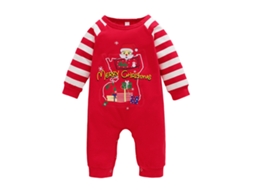 Macacão de Manga Comprida para Bebê com Roupas de Natal 3-6M