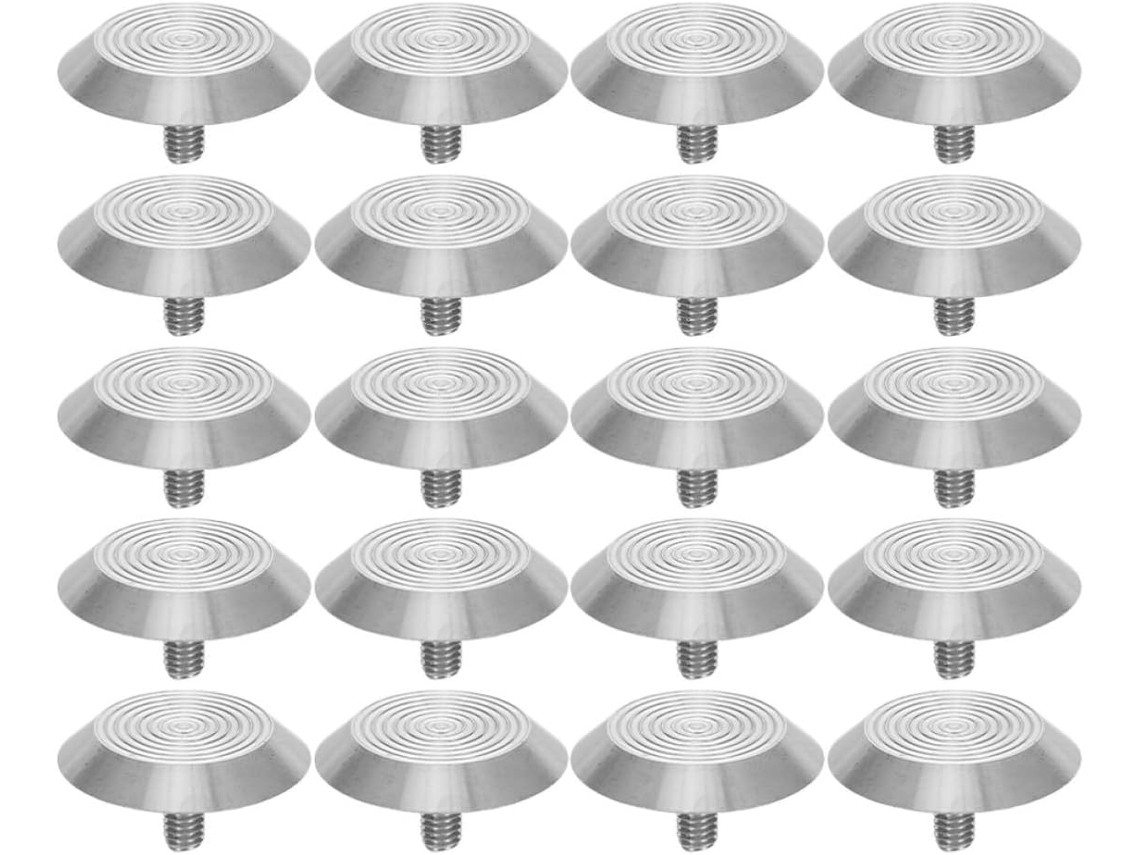 Zerodeko 20 unidades de indicadores Tate antiderrapantes para usuários com deficiência visual, textura de abacáxi, aço