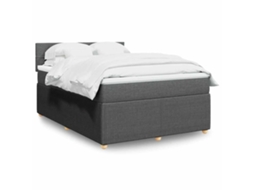 Vidaxl Cama com Molas/colchão 140x190 Cm Tecido Cinzento escuro