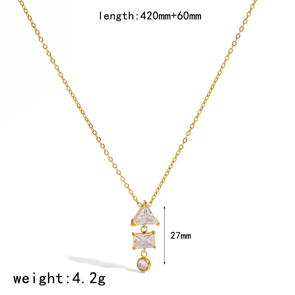 Pingente Em Forma De Lágrima Com Zircônia Banhada A Ouro, Um Colar Luxuoso E À Prova D'água Para Uso Diário.