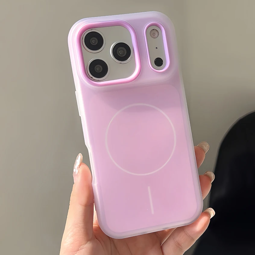 (iphone 16 Pro Max Roxo) Capa Magnética De Celular Em Formato De Gelatina Nas Cores De Doces Para Iphone, Compatível Com Fixação Magnética.