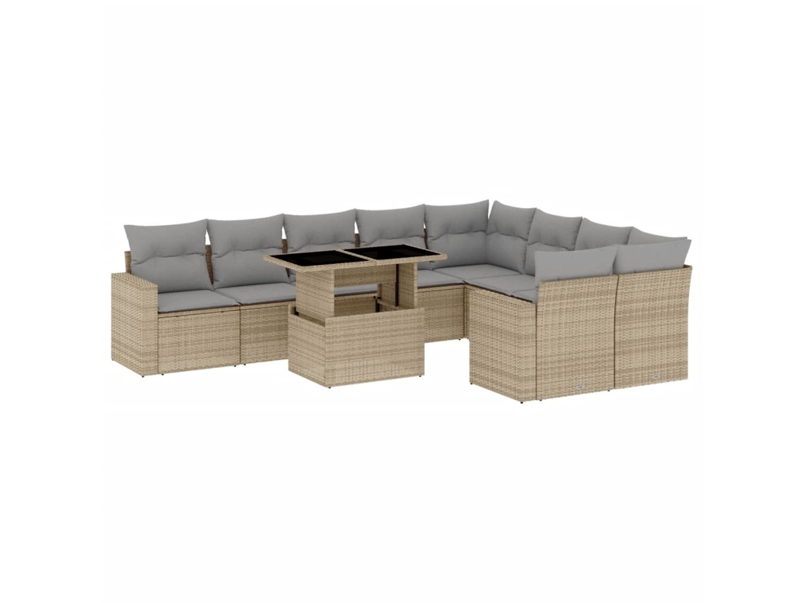 Garden Sofa Set, Garden Sofa Sets Vidaxl Bege Rattan / Vime (n/a)