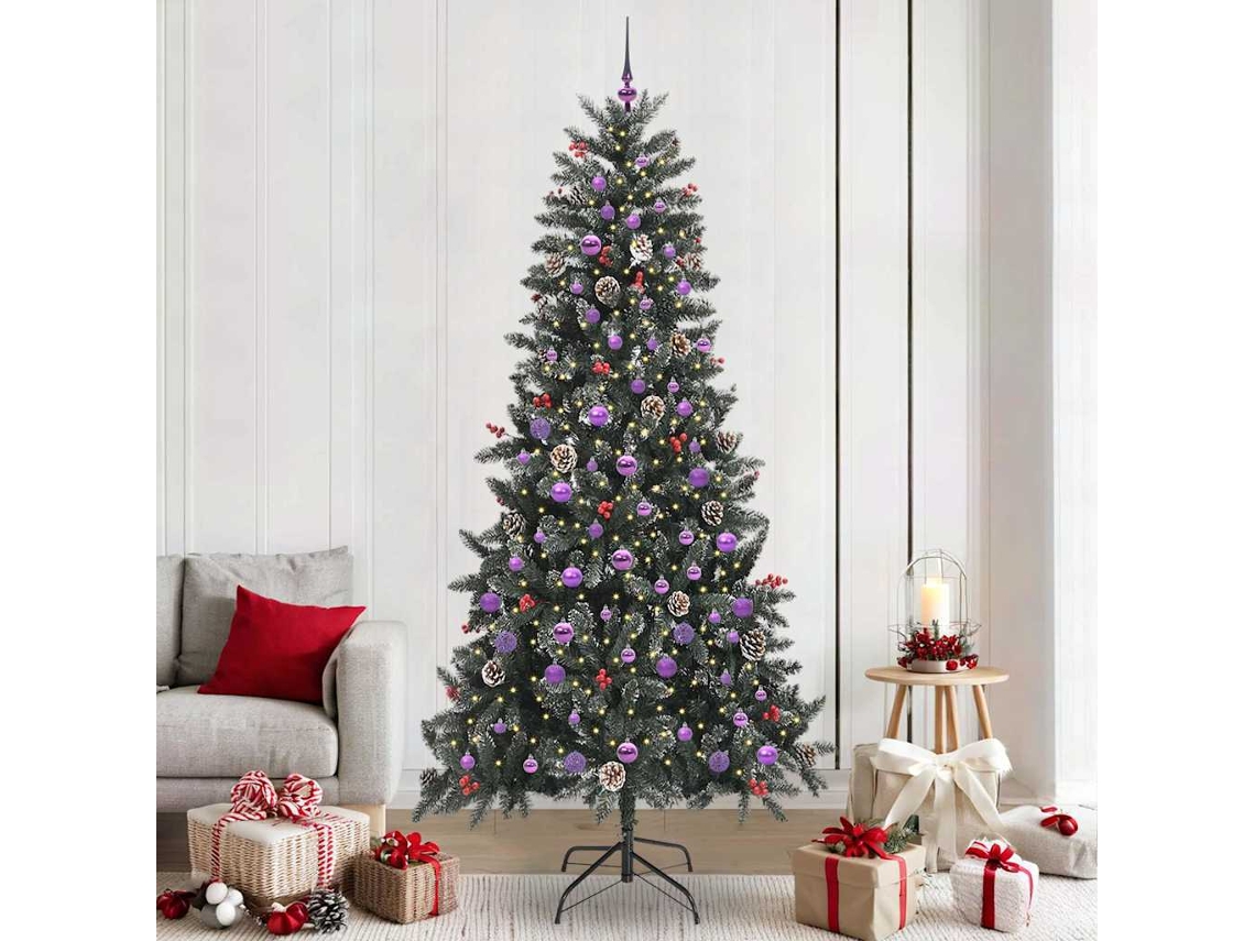 Vidaxl Árvore De Natal Artificial Verde 240 Cm Pvc, Plástico E Aço