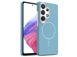 Capa Para Samsung Galaxy A53 5g Fina Circular Magsafe À Prova De Choque Dourada Em Policarbonato Azul Oceano