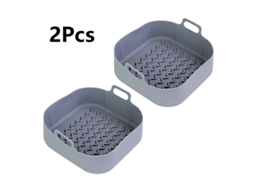 2026 2 Cestos de Silicone para Fritadeiras a Ar de 8'', Acessórios Reutilizáveis, Antiaderentes, Fáceis de Limpar, para 3,6 a 6,8 Quartos